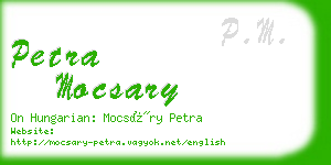 petra mocsary business card